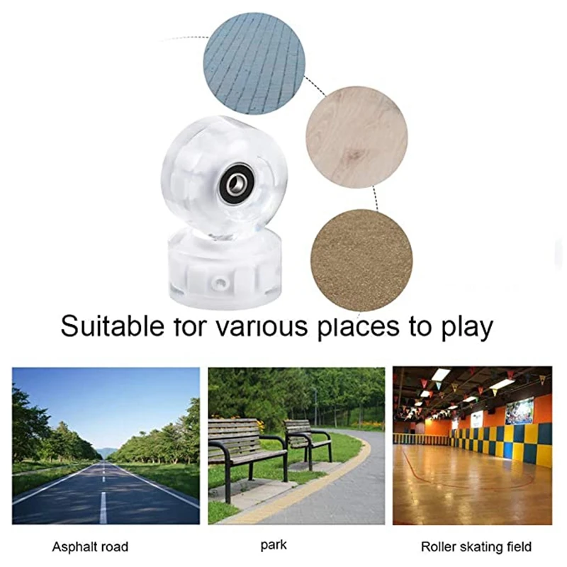 4Pcs Roller Skate Wheels Luminous Light Up, with Bearings Outdoor Roller Skate Wheels Flash,for Double Row Skating
4Pcs Roller Skate Wheels Luminous Light Up, with Bearings Outdoor Roller Skate Wheels Flash,for Double Row Skating