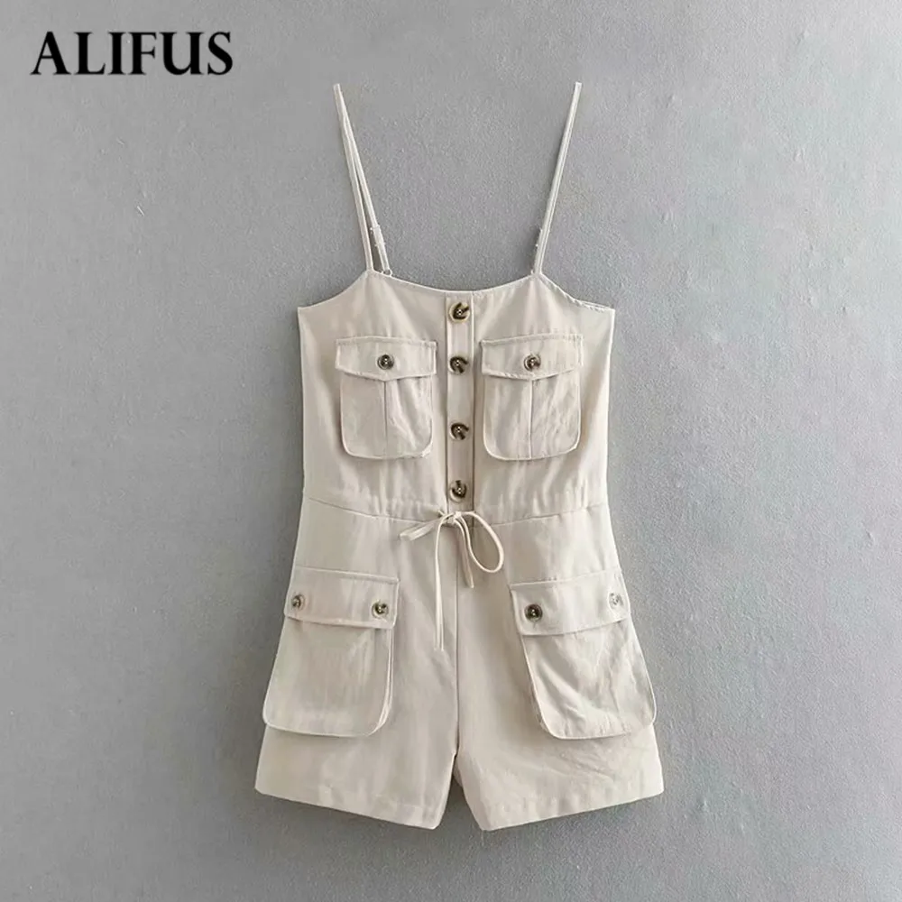 Za 2020 Summer Ladies Jumpsuit Fashion Casual Workwear Style Three-dimensional Pocket Sling Summer Ladies Jumpsuit
Za 2020 Summer Ladies Jumpsuit Fashion Casual Workwear Style Three-dimensional Pocket Sling Summer Ladies Jumpsuit