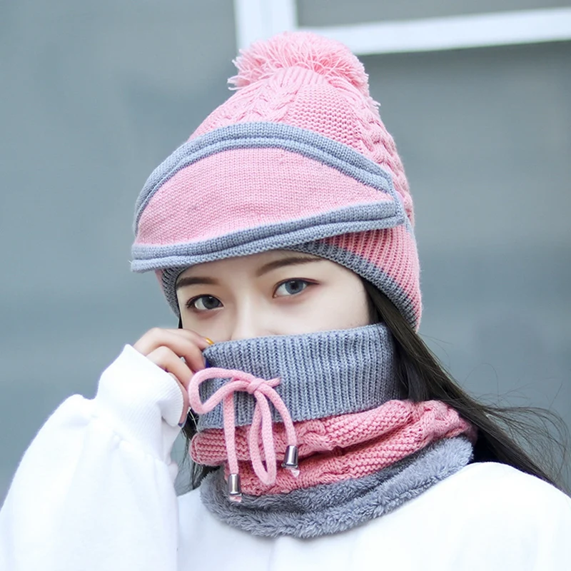 New Windproof Beanies Hat Women Warm Knit Hats Scarf Sets Female Winter Padded Mask Neck Protector 3 PC Set Cycling Wool Caps
New Windproof Beanies Hat Women Warm Knit Hats Scarf Sets Female Winter Padded Mask Neck Protector 3 PC Set Cycling Wool Caps