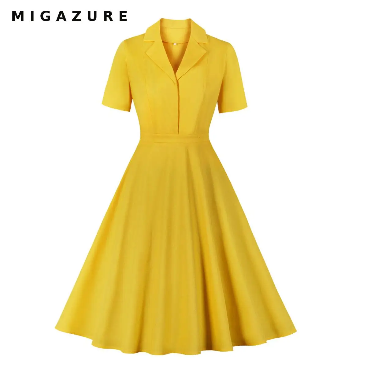 MIGAZURE Newest Solid Color Cotton Retro 50's Yellow Rockabilly Swing Dresses for Wedding Party Bar Tea Work Street Bop Day Life
MIGAZURE Newest Solid Color Cotton Retro 50's Yellow Rockabilly Swing Dresses for Wedding Party Bar Tea Work Street Bop Day Life