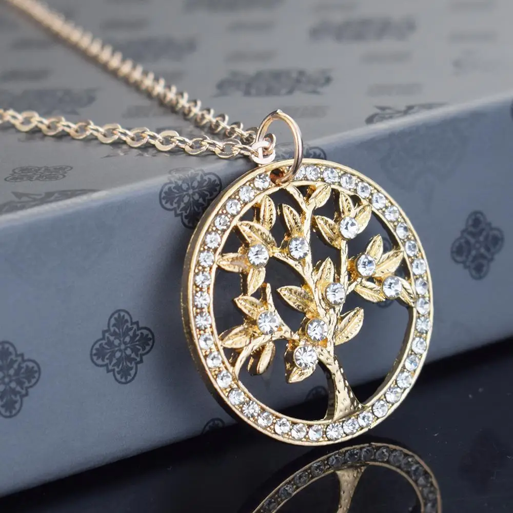 Unique Design Pendant Necklace Fashion Tree of Life Statement Shiny Crystal Necklaces for Women Wedding Party Gifts Accessory
Unique Design Pendant Necklace Fashion Tree of Life Statement Shiny Crystal Necklaces for Women Wedding Party Gifts Accessory