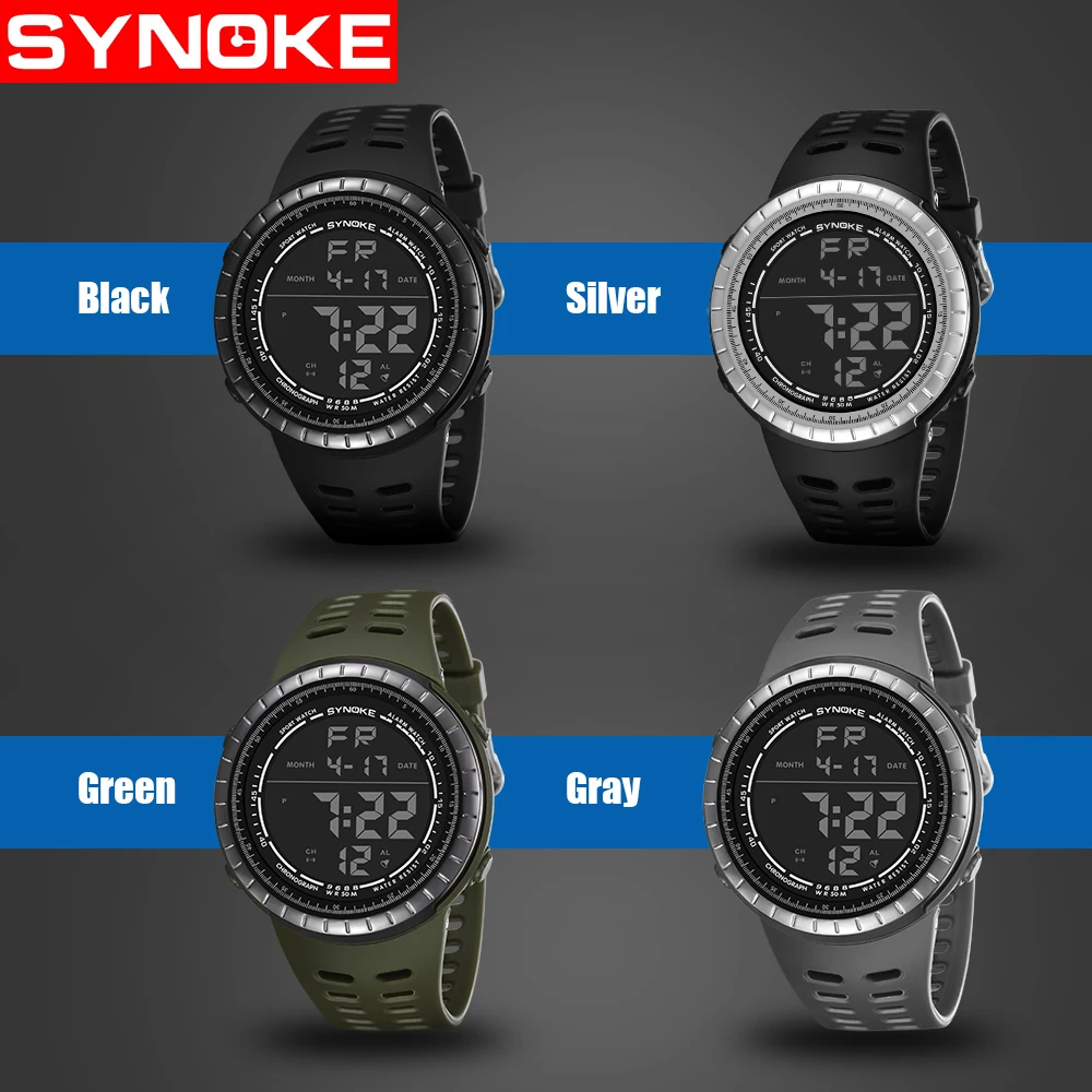 SYNOKE Men's Watches Waterproof Shock Large Dial Sports Watch Men LED Alarm Boys Electronic Clock Digital Watches Male Relojes
SYNOKE Men's Watches Waterproof Shock Large Dial Sports Watch Men LED Alarm Boys Electronic Clock Digital Watches Male Relojes