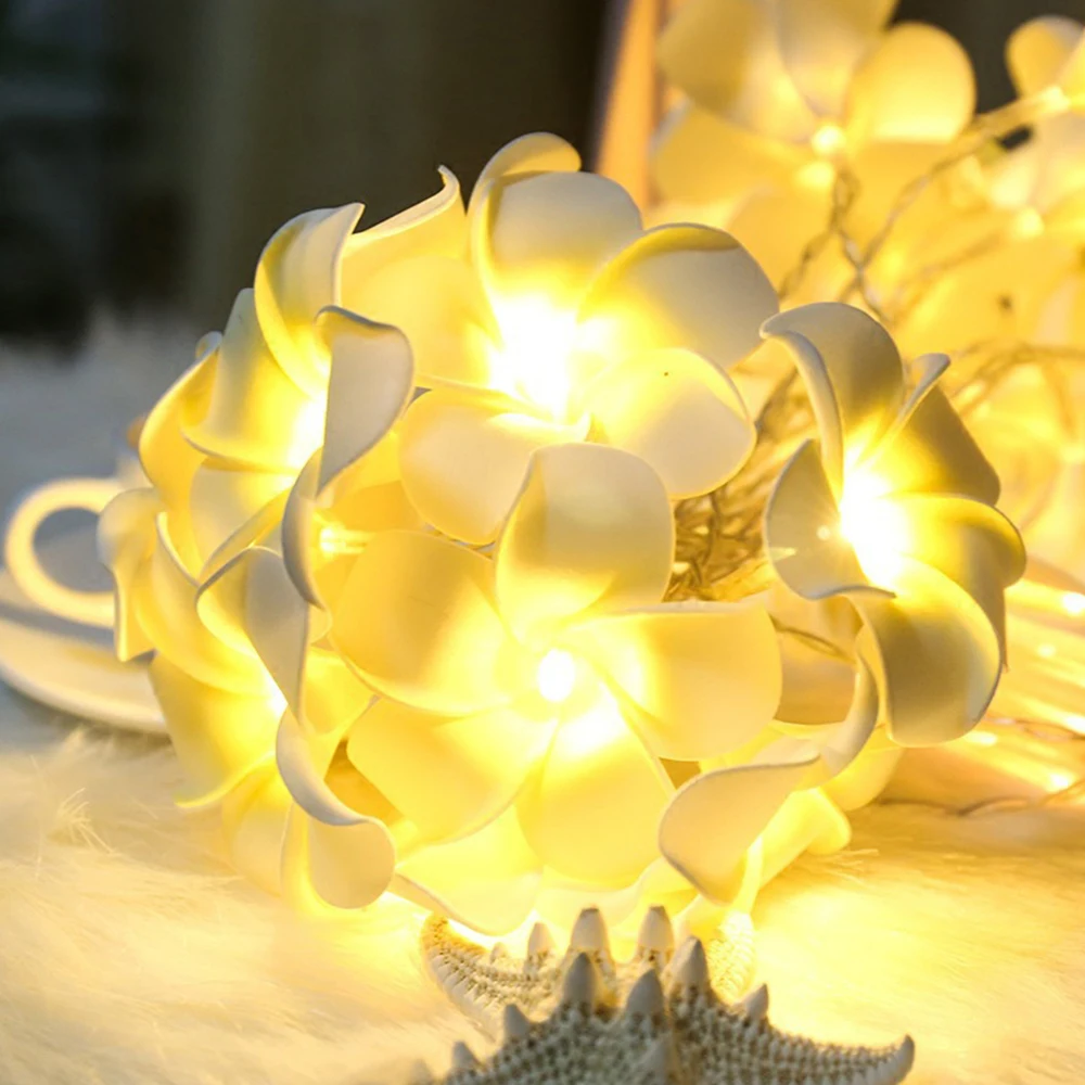Battery powered Cloth Frangipani Floral Led String Lights Plumeria Garland for Party Wedding Bedroom Decor 1.5m/3m/5m
Battery powered Cloth Frangipani Floral Led String Lights Plumeria Garland for Party Wedding Bedroom Decor 1.5m/3m/5m