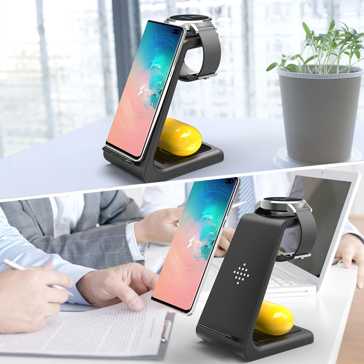 3 in 1 Fast Wireless Charger for Samsung Galaxy Watch Active/Galaxy Buds Charging Power Bank Phone Stand Holder Station
3 in 1 Fast Wireless Charger for Samsung Galaxy Watch Active/Galaxy Buds Charging Power Bank Phone Stand Holder Station