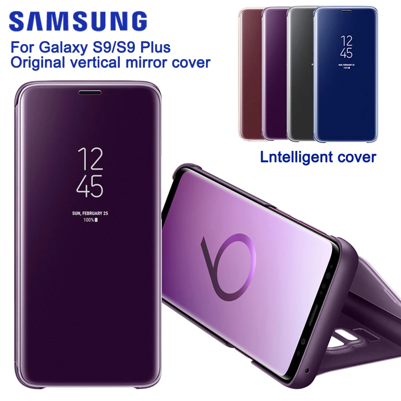 Оригинальный зеркальный Прозрачный чехол для Samsung Galaxy S9 G9600 + Plus G9650 S-View подлинный