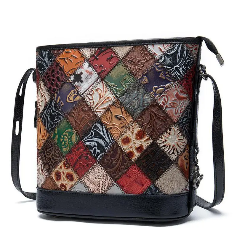 Retro Splicing Bucket Women Bag 2021 New Handmade Embossing Soft Cowhide Large Capacity Shoulder & Crossbody Bags
Retro Splicing Bucket Women Bag 2021 New Handmade Embossing Soft Cowhide Large Capacity Shoulder & Crossbody Bags