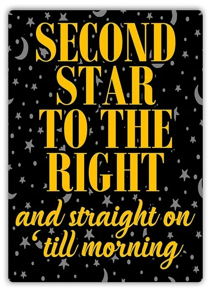 Second Star To The Tin Sign art wall decoration,vintage aluminum retro metal sign,iron painting vintage decoration sign
Second Star To The Tin Sign art wall decoration,vintage aluminum retro metal sign,iron painting vintage decoration sign