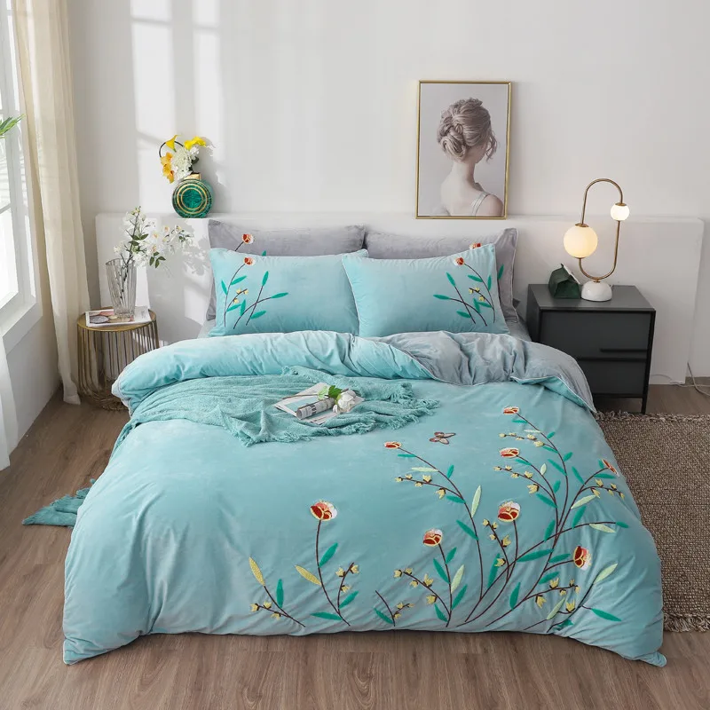Blooming Flowers Towel Embroidery Winter Velvet Flannel Fleece Bedding set Double Duvet Cover Bed Sheet Pillowcase Home Textile
Blooming Flowers Towel Embroidery Winter Velvet Flannel Fleece Bedding set Double Duvet Cover Bed Sheet Pillowcase Home Textile