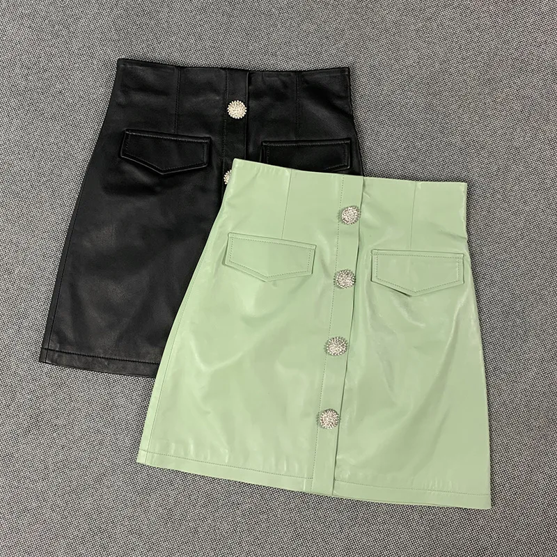 Юбка женская кожаная, а-силуэта, с высокой посадкой, B398, весна 2021
Юбка женская кожаная, а-силуэта, с высокой посадкой, B398, весна 2021