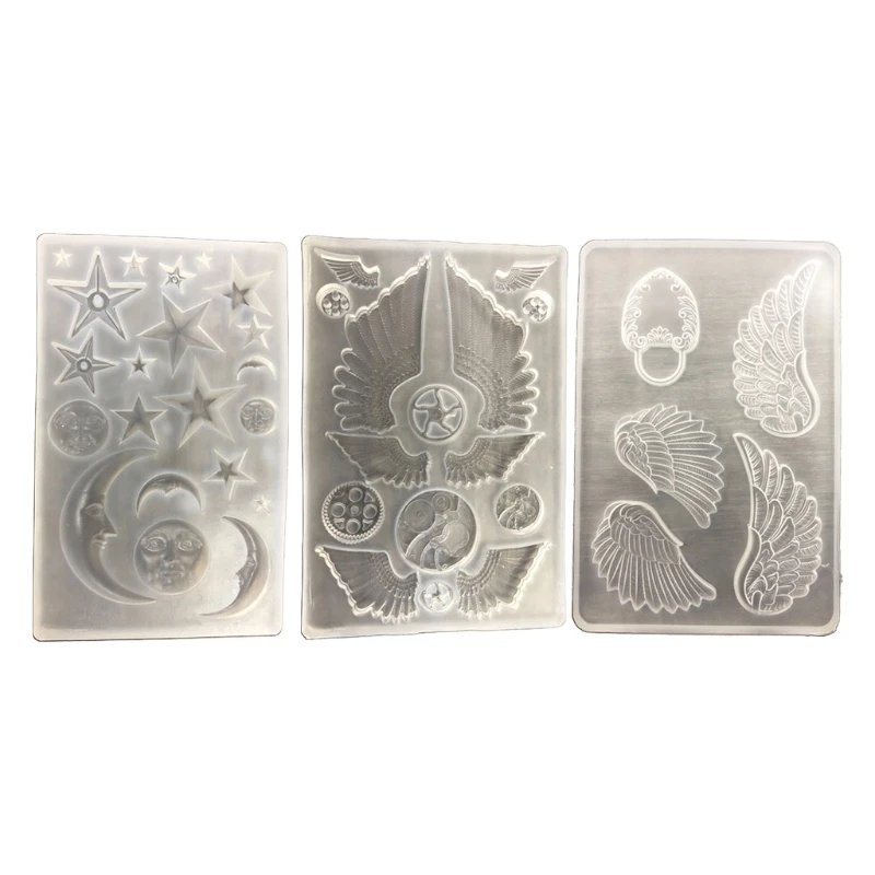 Crystal Epoxy Resin Mold Star Moon Face Angel Wing Silicone Mould DIY Craft Tool 
Crystal Epoxy Resin Mold Star Moon Face Angel Wing Silicone Mould DIY Craft Tool