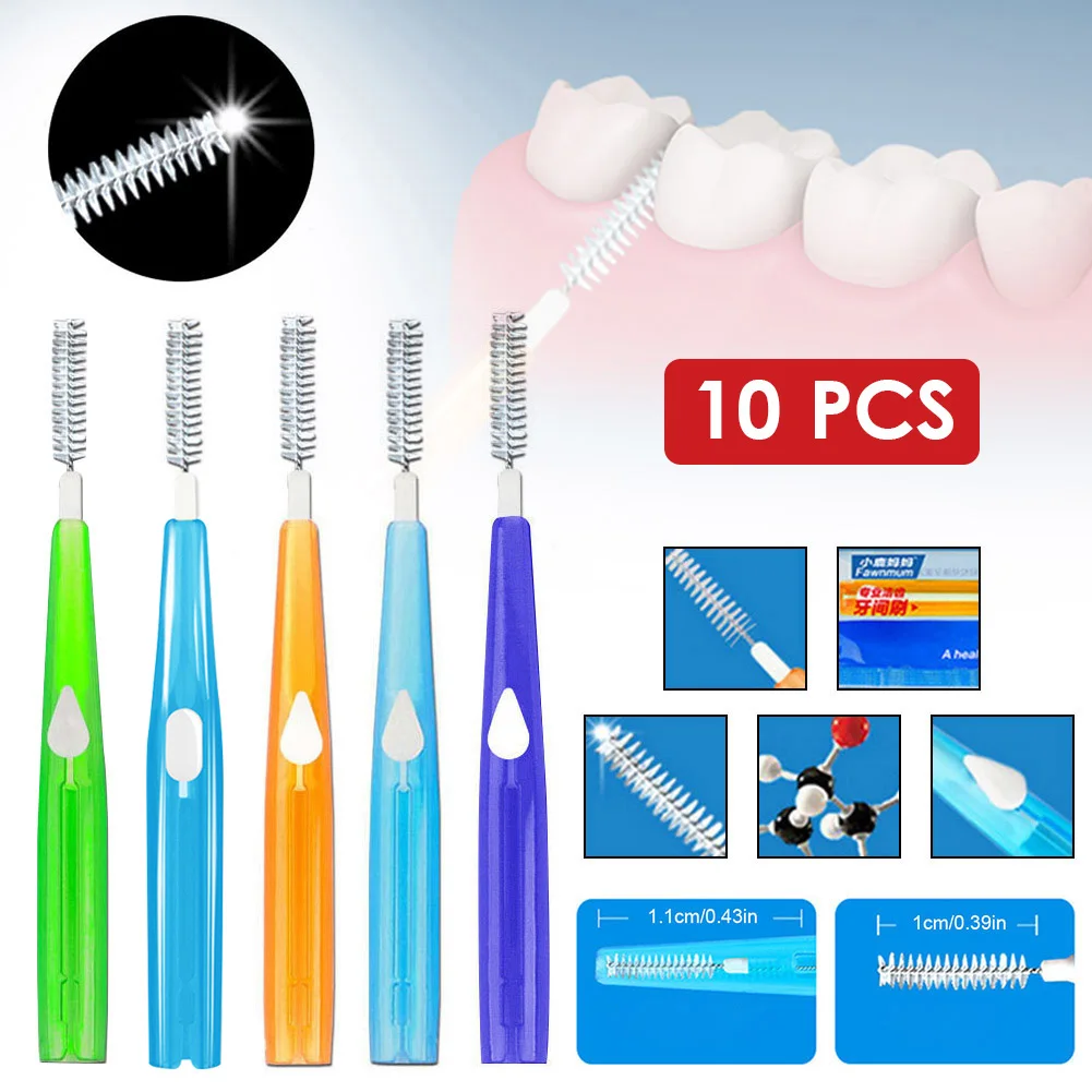 10Pcs Toothbrush Interdental Brush Teeth Cleaning Brace Cleaning Brush Retractable Brush Head, 5 Sizes
10Pcs Toothbrush Interdental Brush Teeth Cleaning Brace Cleaning Brush Retractable Brush Head, 5 Sizes