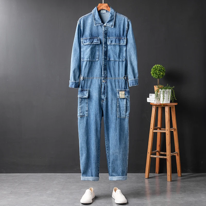 2021 new men's casual retro tooling denim jumpsuit Korean version men's street fashion denim jumpsuit
2021 new men's casual retro tooling denim jumpsuit Korean version men's street fashion denim jumpsuit