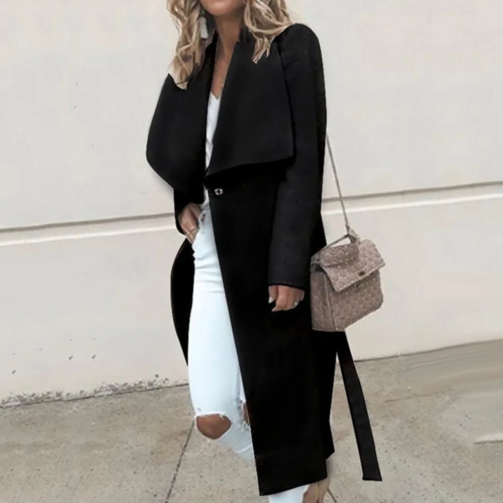 Fall Winter Chic Lady Solid Color Lapel Long Sleeve Button Slit Woolen Overcoat Warm Women Outerwear Winter Coat Casual Slim Fit
Fall Winter Chic Lady Solid Color Lapel Long Sleeve Button Slit Woolen Overcoat Warm Women Outerwear Winter Coat Casual Slim Fit