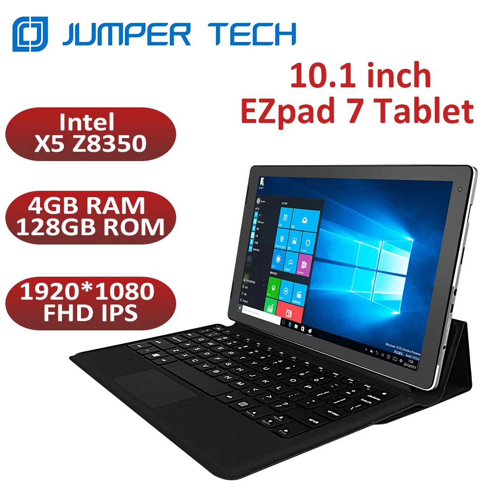 

Jumper EZpad 7 2 in 1 Tablet 10.1" Intel X5 Z8350 4GB DDR3 RAM 128GB eMMC ROM 1920*1080 FHD IPS Screen Windows 10 Tablet PC