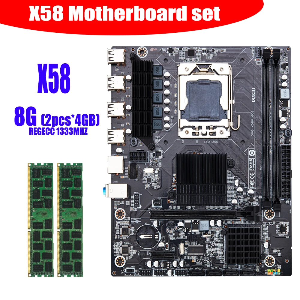 X58 Материнская плата LGA1366 набор с и 8 Гб (2шт * 4 Гб) ECC DDR3 1333 МГц 10600R RAM память
X58 Материнская плата LGA1366 набор с и 8 Гб (2шт * 4 Гб) ECC DDR3 1333 МГц 10600R RAM память