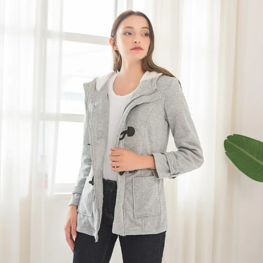 Women's Cotton Jacket Women's Fashion Fleece Hooded Horn Button Coat Jacket Elegant Ladies Outwear Cotton-padded Street Parkas
Women's Cotton Jacket Women's Fashion Fleece Hooded Horn Button Coat Jacket Elegant Ladies Outwear Cotton-padded Street Parkas