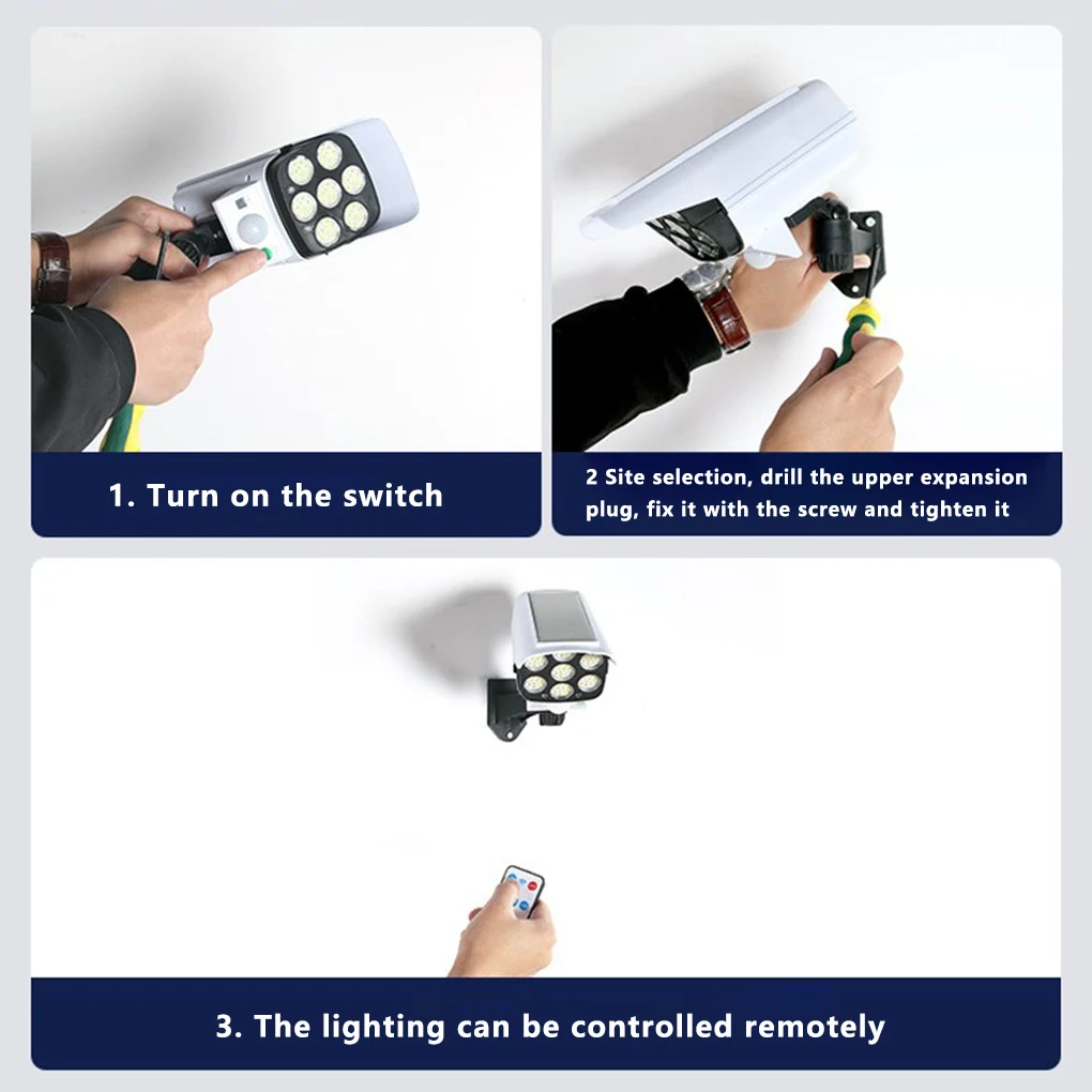 Wall Light Solar Power LED Fake Camera Garden Light IP65 Waterproof Wireless Induction Lamp 3 Mode for Home Garden
Wall Light Solar Power LED Fake Camera Garden Light IP65 Waterproof Wireless Induction Lamp 3 Mode for Home Garden