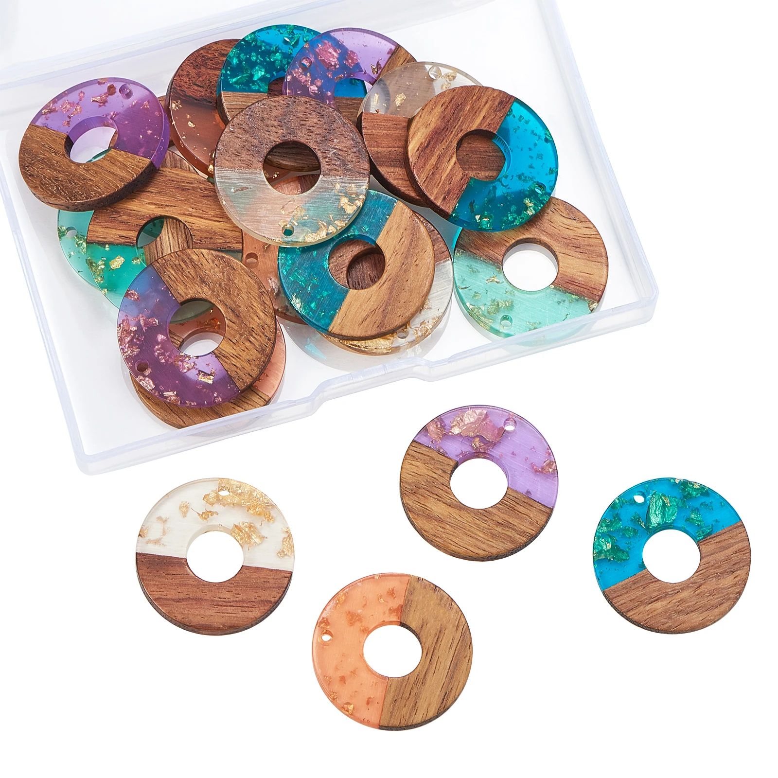 20Pcs/box Transparent Resin Pendants Waxed Wooden Donut Charms with Foil for Jewelry Earrings Necklaces Making Aceessories
20Pcs/box Transparent Resin Pendants Waxed Wooden Donut Charms with Foil for Jewelry Earrings Necklaces Making Aceessories