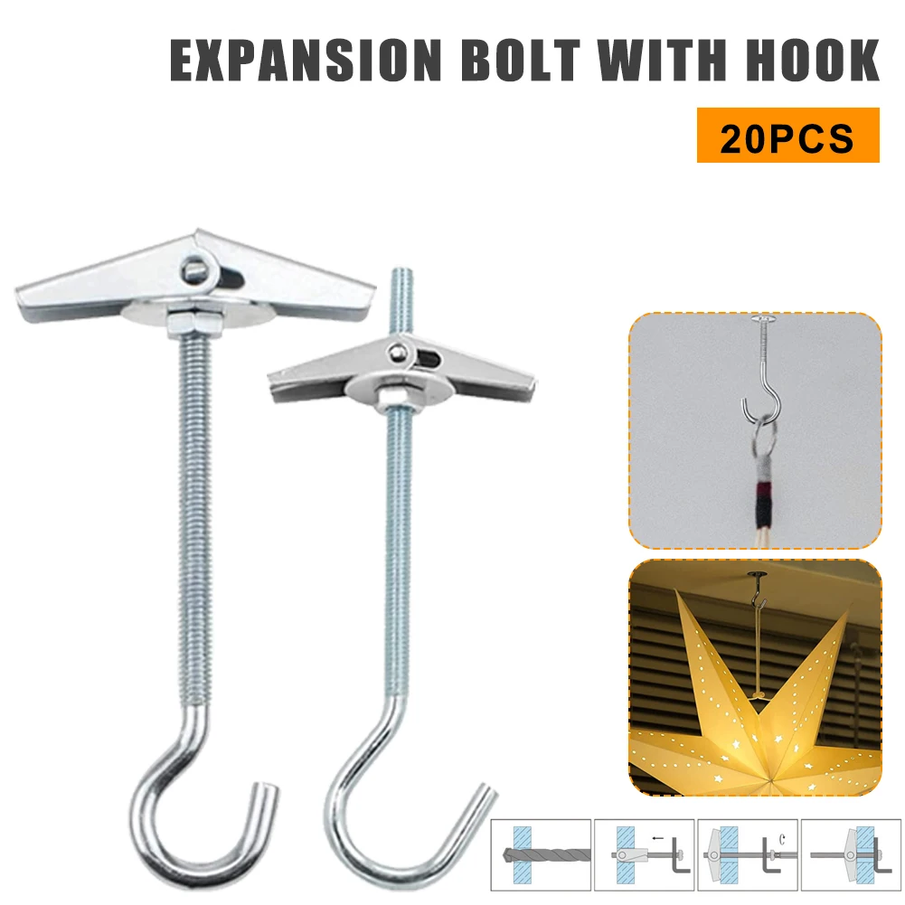 20Pcs Ceiling Hooks M4 M5 Drywall Bolt Hook Hanger Toggle Wing for Hanging Plants Ceiling Installation Wall Fixing Anchor Hook
20Pcs Ceiling Hooks M4 M5 Drywall Bolt Hook Hanger Toggle Wing for Hanging Plants Ceiling Installation Wall Fixing Anchor Hook