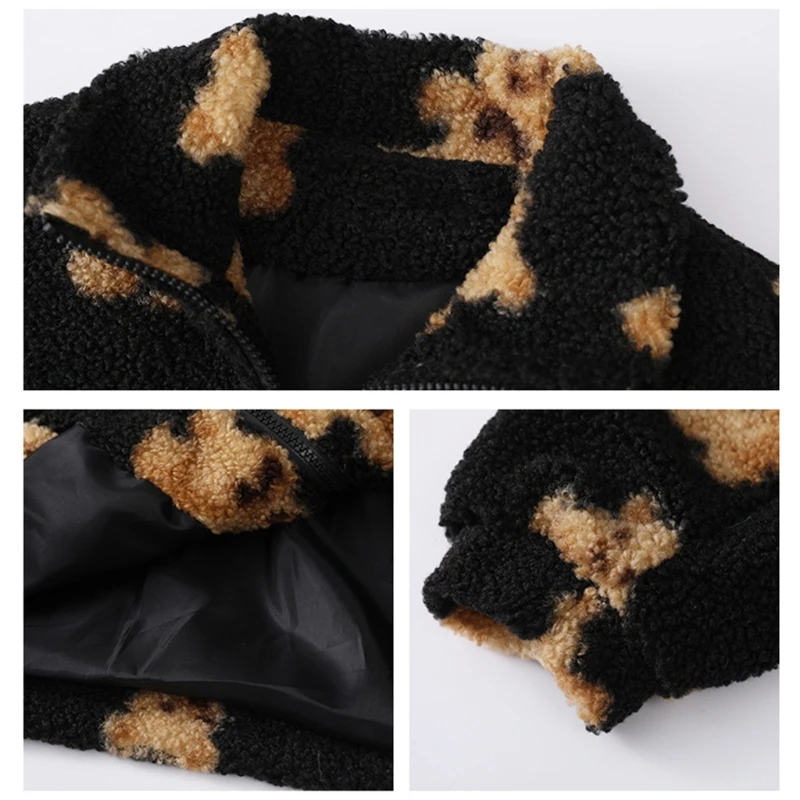 Women Winter Warm Faux Fur Jacket Cartoon Bear Graphic Printed Long Sleeve Zipper Coat Harajuku Fuzzy Oversized Loose Outwear wi 
Women Winter Warm Faux Fur Jacket Cartoon Bear Graphic Printed Long Sleeve Zipper Coat Harajuku Fuzzy Oversized Loose Outwear wi