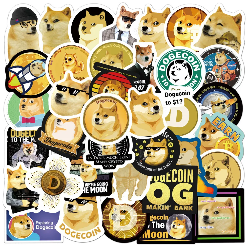 50 шт. Мультяшные Биткоин BTC наклейки для криптовалюты Diy детей милый багажный