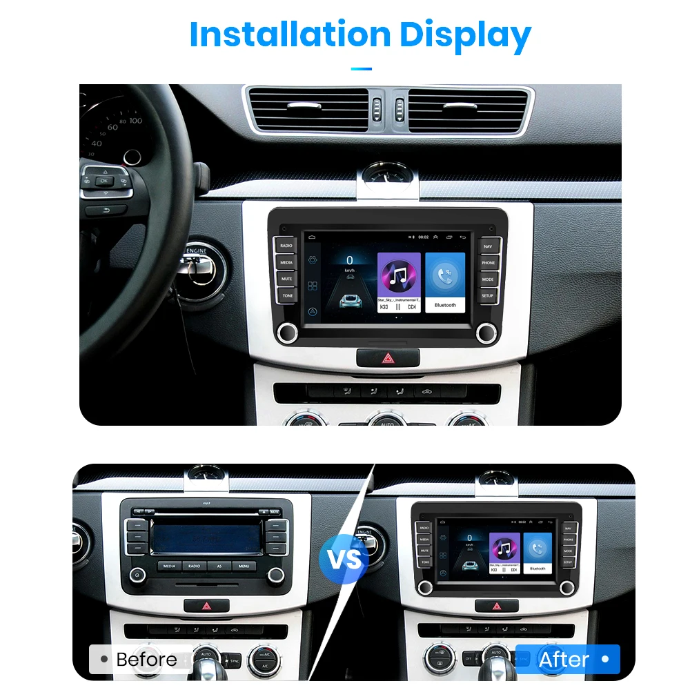 Автомобильный мультимедийный плеер Podofo проигрыватель на Android 8 1 с GPS Wi Fi для VW Golf