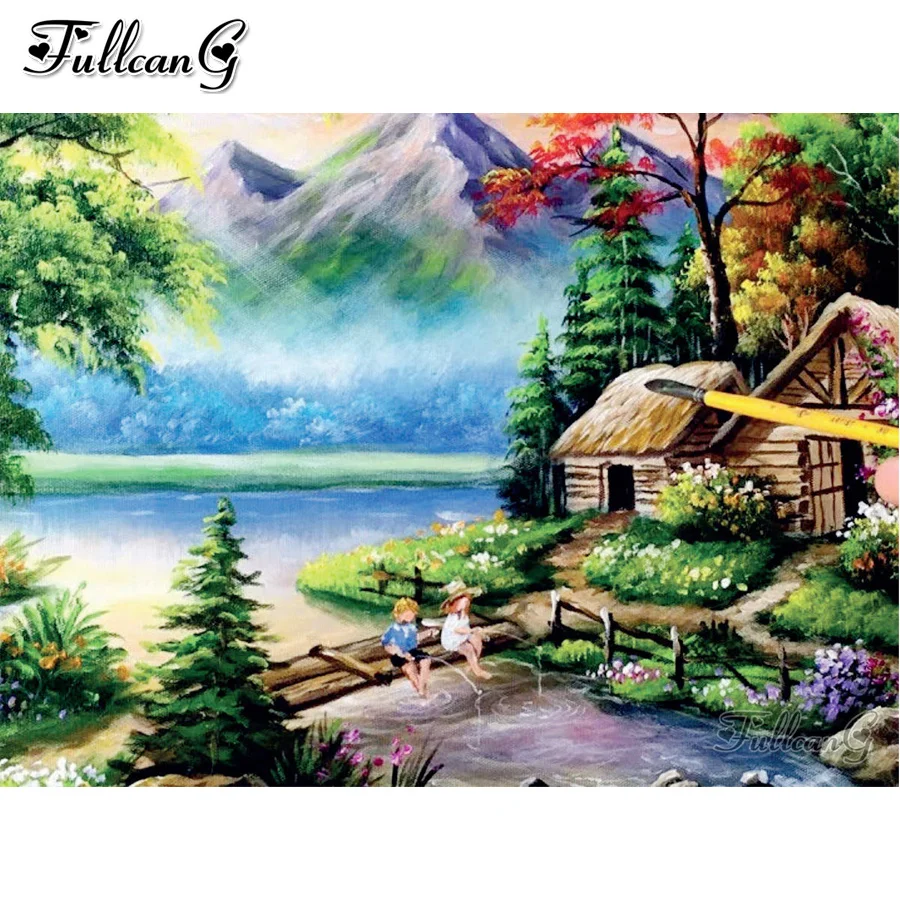 FULLCANG Cottages landscape diamond paintings diy full rhinestone embroidery Kid fishing 5d mosaic picture Decorative FG0343
FULLCANG Cottages landscape diamond paintings diy full rhinestone embroidery Kid fishing 5d mosaic picture Decorative FG0343