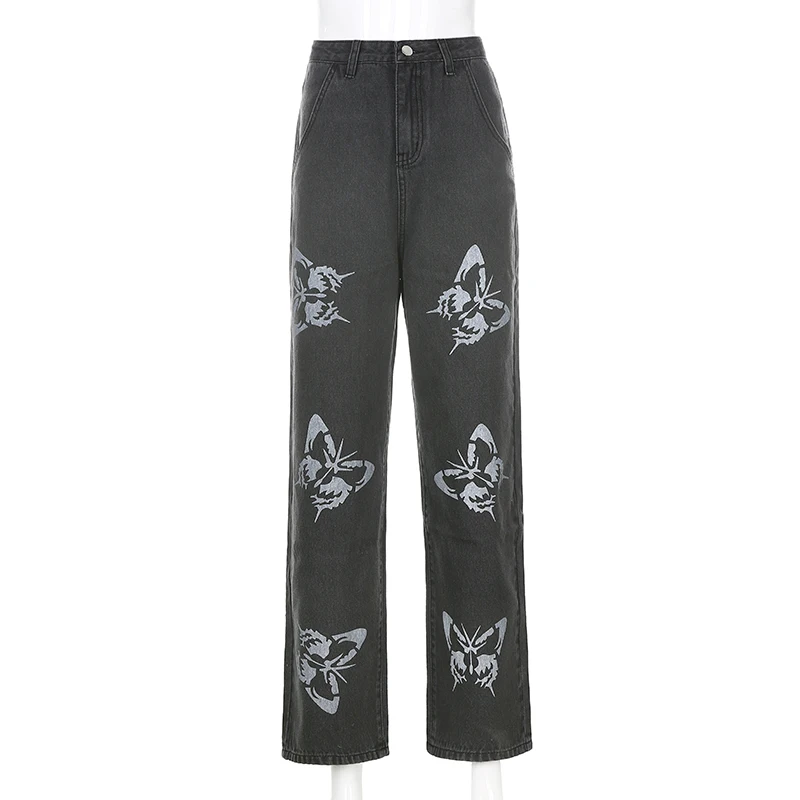 Butterfly Print Straight Wide Denim Pants Women Baggy Y2K Jeans For Girls Female Fashion 2021High Waisted Trouser Streetwear
Butterfly Print Straight Wide Denim Pants Women Baggy Y2K Jeans For Girls Female Fashion 2021High Waisted Trouser Streetwear