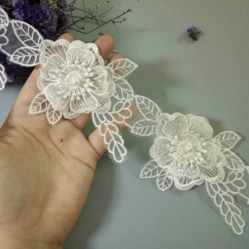 2 Yard Ivory Cotton Pearl Flowers Leaf Embroidered Lace Trim Ribbon Fabric Sewing Supplies Craft For Garment Decoration 12cm
2 Yard Ivory Cotton Pearl Flowers Leaf Embroidered Lace Trim Ribbon Fabric Sewing Supplies Craft For Garment Decoration 12cm