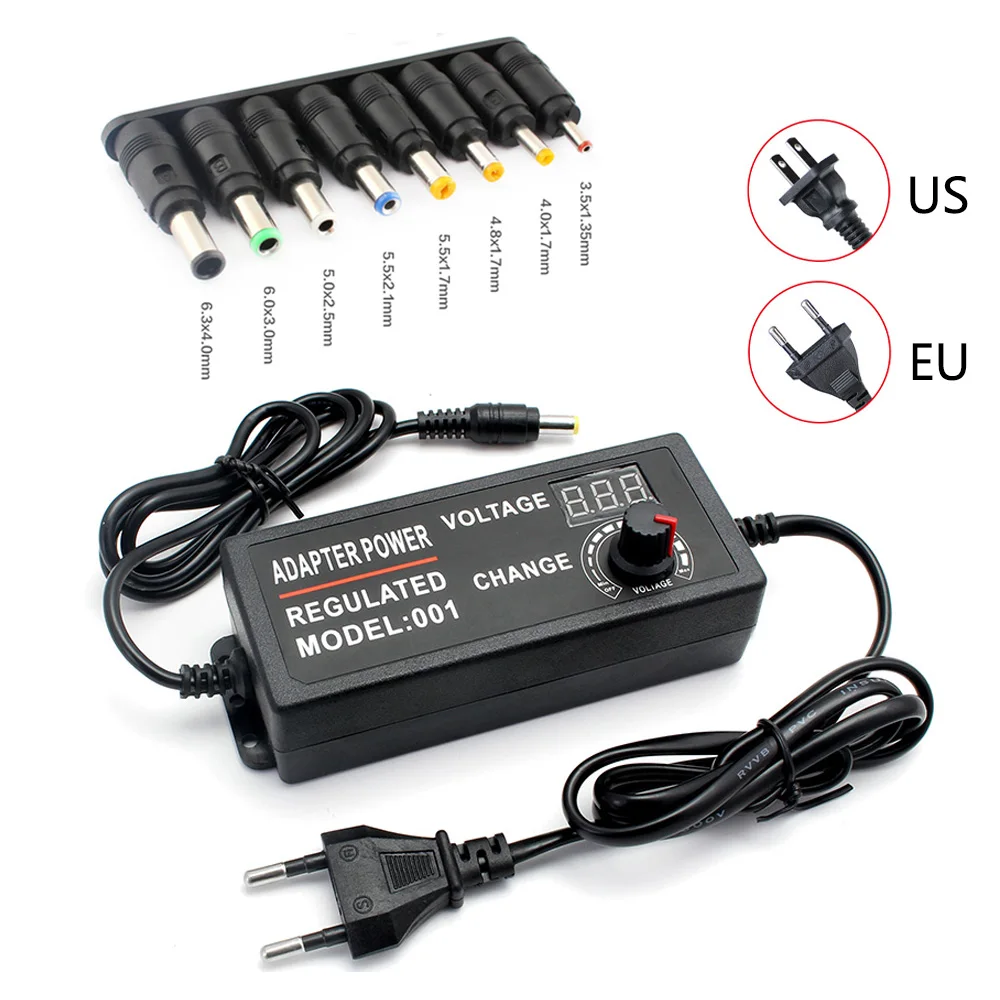 Adjustable Power Supply AC DC 3V-24V 3A Universal Adapter 8 Plug AC TO DC 220V 110V TO 3V 24V 9W 72W EU US Plug Power Connector
Adjustable Power Supply AC DC 3V-24V 3A Universal Adapter 8 Plug AC TO DC 220V 110V TO 3V 24V 9W 72W EU US Plug Power Connector