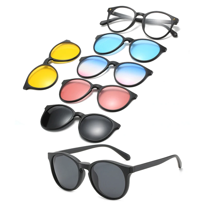 5 In 1 Custom Men Women Polarized Optical Magnetic Sunglasses Clip Magnet Clip on Sunglasses Polaroid Clip on Sun Glasses
5 In 1 Custom Men Women Polarized Optical Magnetic Sunglasses Clip Magnet Clip on Sunglasses Polaroid Clip on Sun Glasses