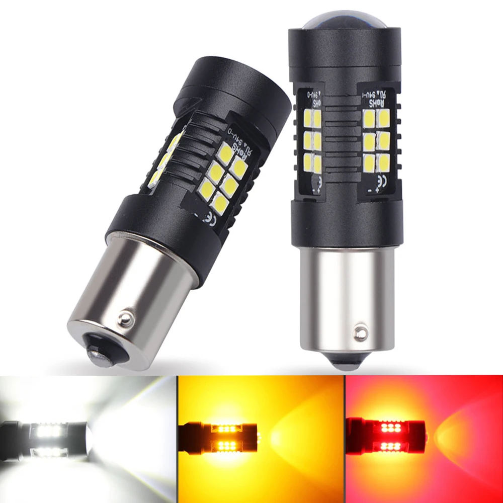 

2pcs S25 1156 Bau15s Py21w P21w Ba15s Led Car Lights Bulb Turn Signal Lamp 1157 Bay15d P21/5w Red Brake Light LED 12V Canbus Led