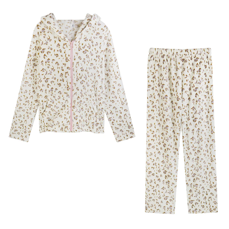 Women Pajama Sets Coral Fleece Winter Warm Flannel Hooded Print Sleepwear Home Lounge Thickening Sweet Lovely Night Suit Fashion
Women Pajama Sets Coral Fleece Winter Warm Flannel Hooded Print Sleepwear Home Lounge Thickening Sweet Lovely Night Suit Fashion