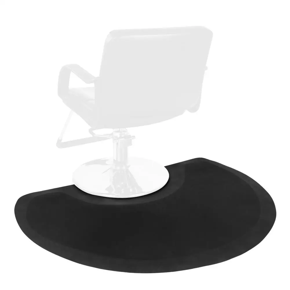High-density Foam PVC Beauty Salon Semicircle Anti-fatigue Salon Mat Black