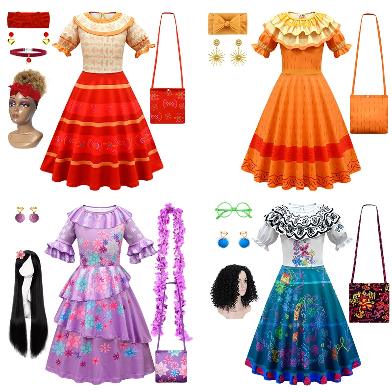 Encanto Girls Mirabel Costume New Year Party Halloween Toddler Purple Flower Isabela Dress Up Fancy Cosplay Black Wig Glasses
Encanto Girls Mirabel Costume New Year Party Halloween Toddler Purple Flower Isabela Dress Up Fancy Cosplay Black Wig Glasses