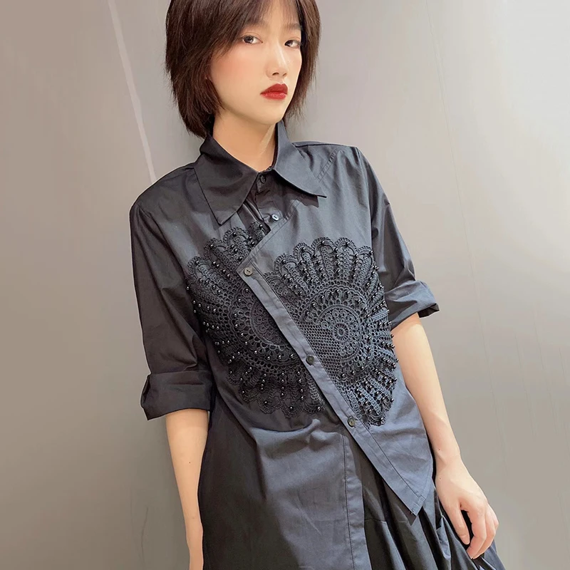 CHICEVER White Patchwork Shirt For Women Lapel Three Quarter Sleeve Button Solid Blouses Female Clothing 2021 Fashion Summer New
CHICEVER White Patchwork Shirt For Women Lapel Three Quarter Sleeve Button Solid Blouses Female Clothing 2021 Fashion Summer New