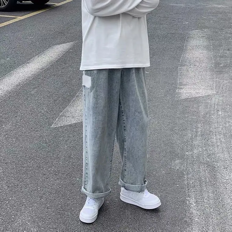 2021 New Retro jeans men's and women's same fashion brand loose pants Korean wide leg straight pants
2021 New Retro jeans men's and women's same fashion brand loose pants Korean wide leg straight pants