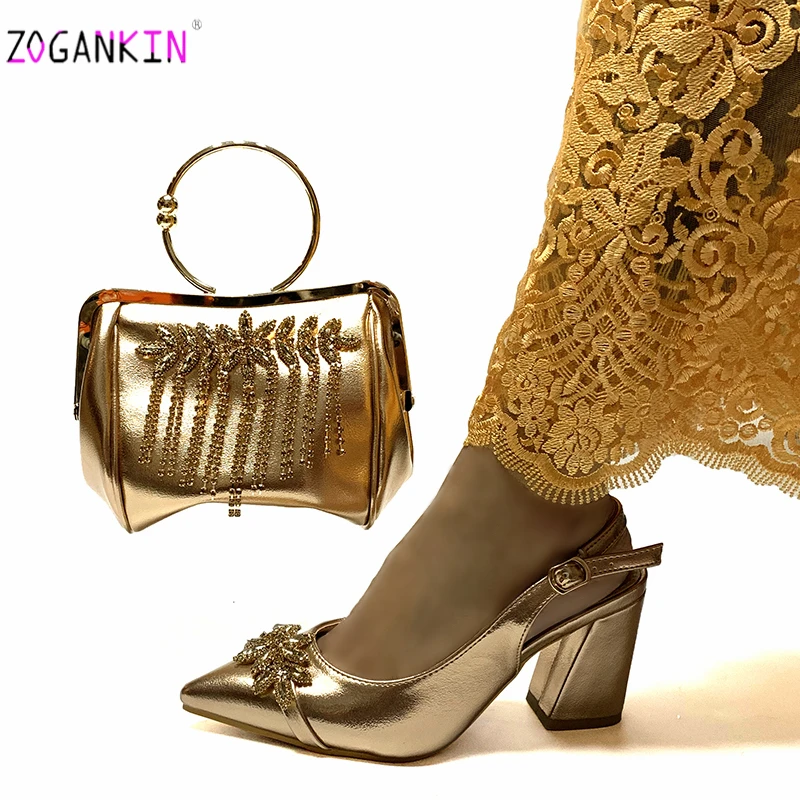 2020 Mature Champagne Color High Quality African Lady Shoes and Bag for Wedding Party with Shinning Crystal Nigerian Women Shoes
2020 Mature Champagne Color High Quality African Lady Shoes and Bag for Wedding Party with Shinning Crystal Nigerian Women Shoes