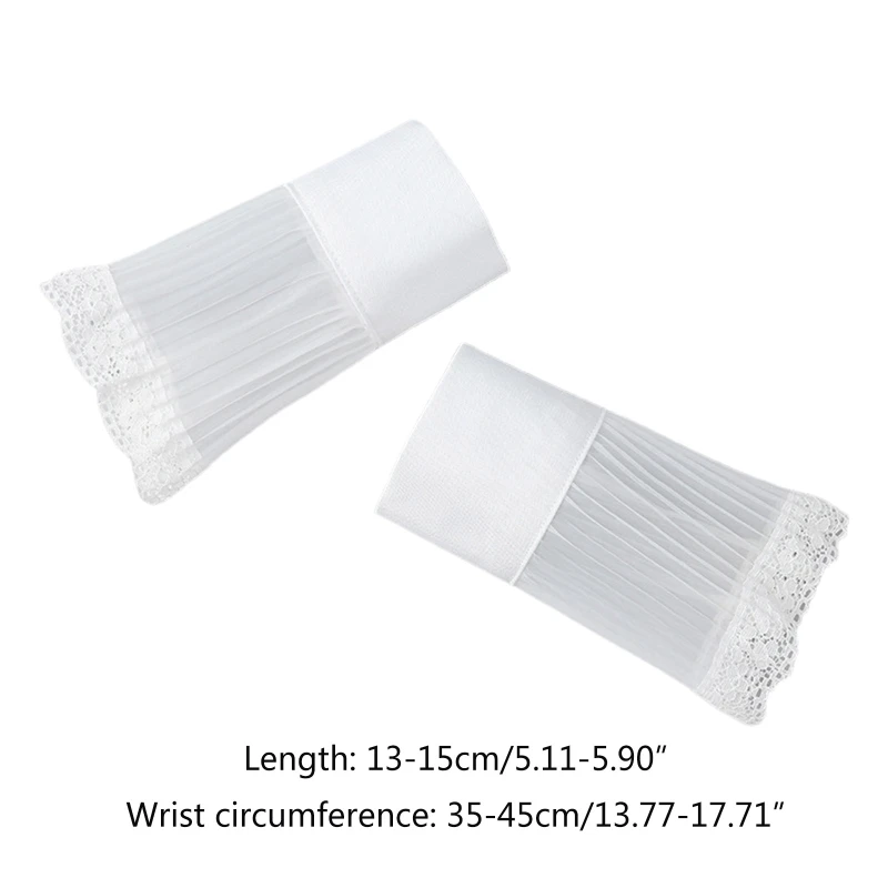 Women Organza Wrinkled Sheer Layered Horn Cuffs Ruffles Lace Detachable Fake Sleeves Sweater Decorative Wristband
Women Organza Wrinkled Sheer Layered Horn Cuffs Ruffles Lace Detachable Fake Sleeves Sweater Decorative Wristband