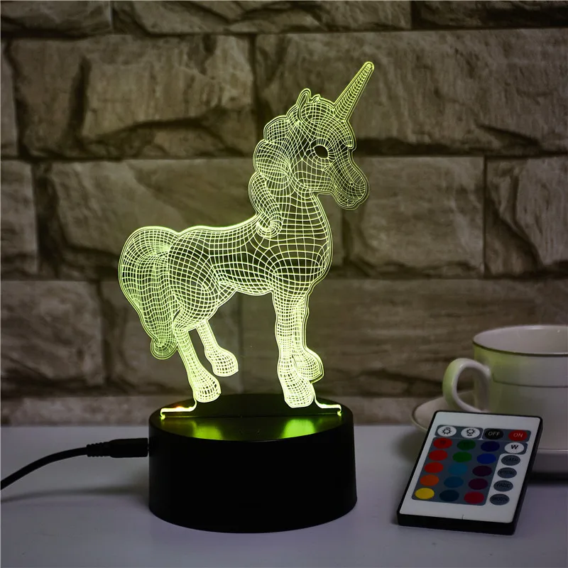 Touch Led Lamp 3D Night Light Unicorn Remote Control 7/16Color Change LED Table Desk Lamp Kids Christma Gift Home Decoration
Touch Led Lamp 3D Night Light Unicorn Remote Control 7/16Color Change LED Table Desk Lamp Kids Christma Gift Home Decoration