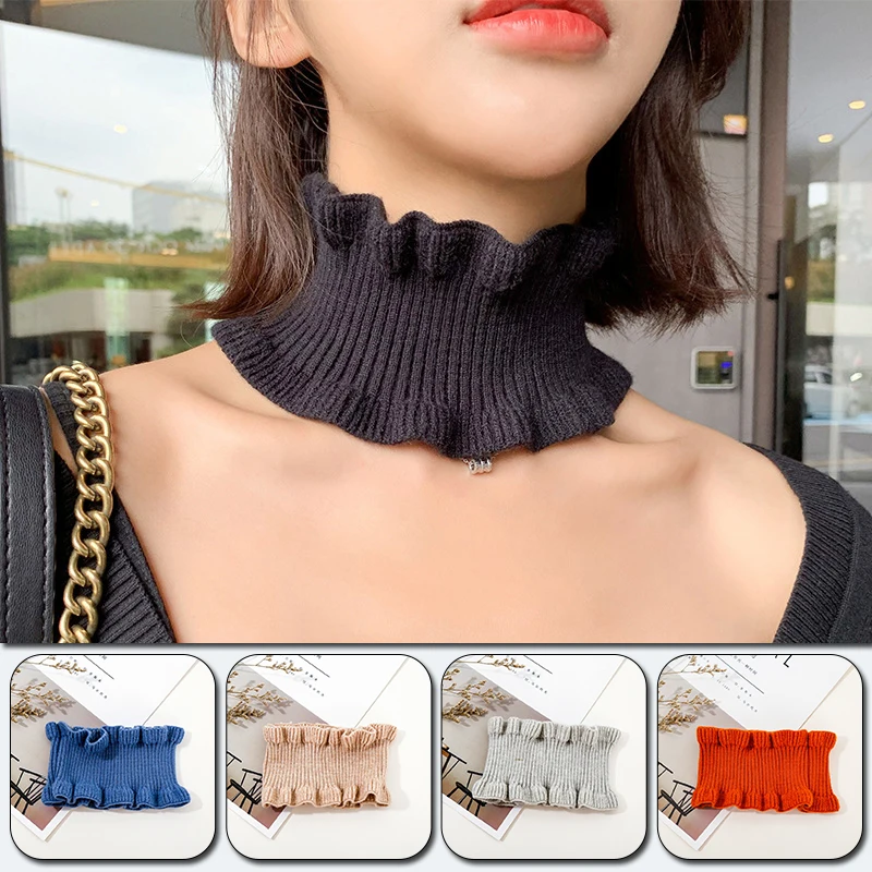 Ladies Turtleneck Ribbed Knit False Collar Dickey Solid Ruffles Detachable Scarf Wrap Windproof Stretchy Neck Warmer
Ladies Turtleneck Ribbed Knit False Collar Dickey Solid Ruffles Detachable Scarf Wrap Windproof Stretchy Neck Warmer
