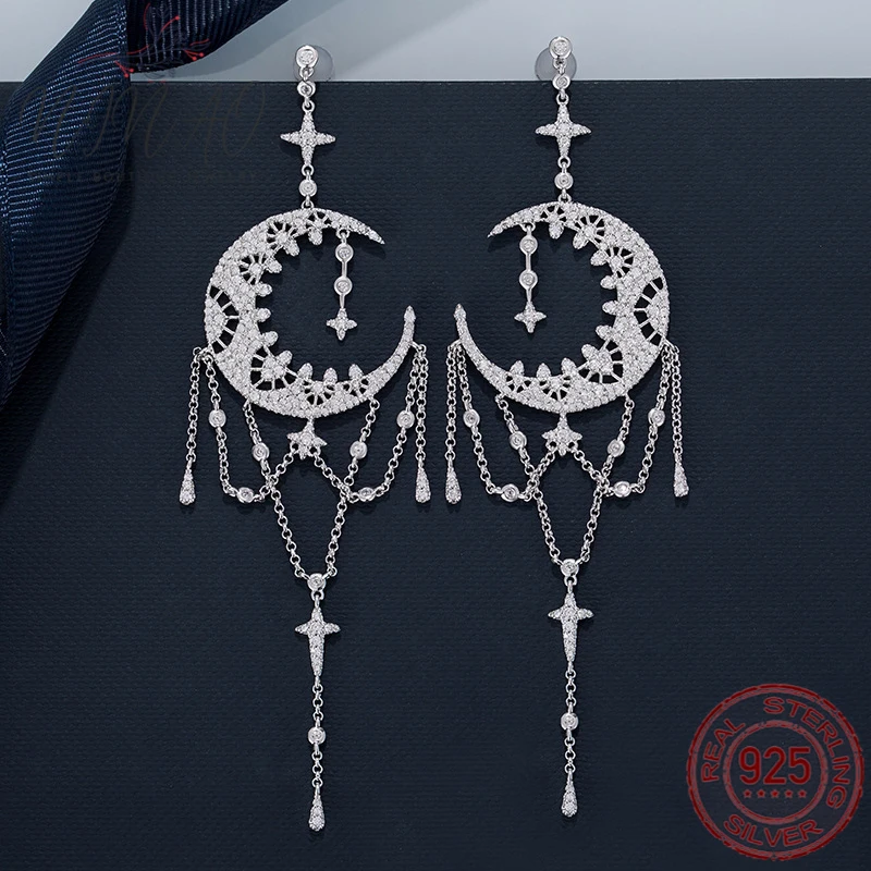 Женские длинные серьги из серебра 925 пробы, с большим элегантным дизайном
Женские длинные серьги из серебра 925 пробы, с большим элегантным дизайном