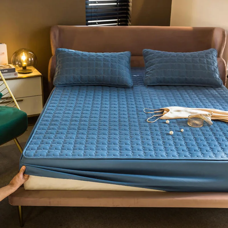Thicken Quilted Mattress Cover King Queen Quilted Bed Fitted Bed Sheet Anti-Bacteria Mattress Topper Bedspread Pillowcase
Thicken Quilted Mattress Cover King Queen Quilted Bed Fitted Bed Sheet Anti-Bacteria Mattress Topper Bedspread Pillowcase