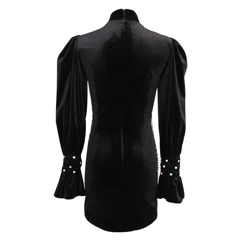 New ribbon velvet diamond beaded pleated dress woman who temperament socialite style skirt tide
New ribbon velvet diamond beaded pleated dress woman who temperament socialite style skirt tide