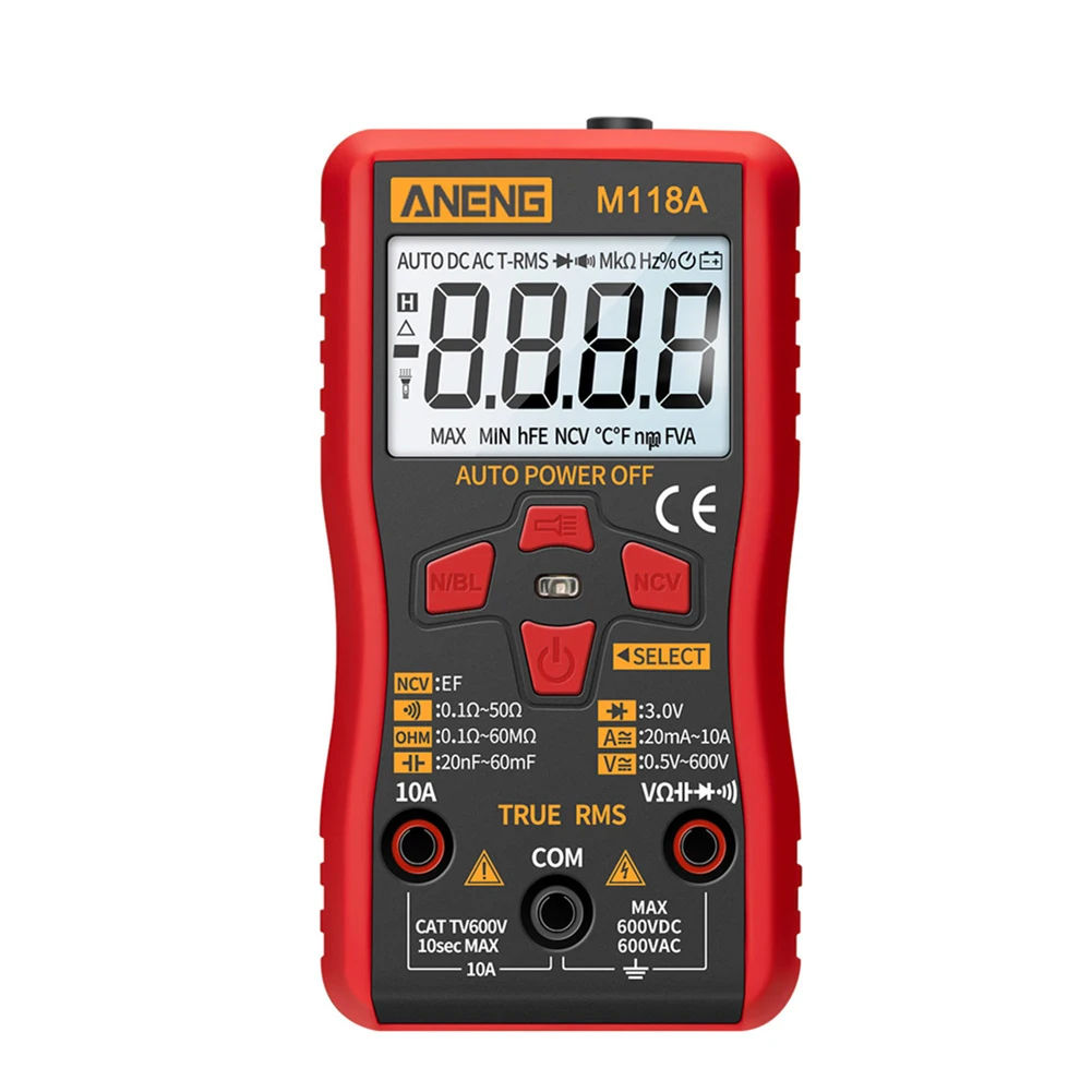M118A Digital Multimeter True RMS AC/DC Voltage Current Meter NCV Tester Measuring Resistance Tool
M118A Digital Multimeter True RMS AC/DC Voltage Current Meter NCV Tester Measuring Resistance Tool