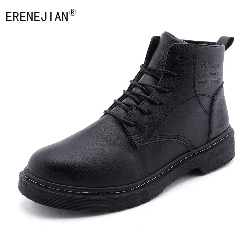ERENEJIAN 2021 Autumn Winter Men's Ankle Martin Boots Fashion Leather Biker Motorcycle Botas Round-Toe Lace Up High Top Shoes
ERENEJIAN 2021 Autumn Winter Men's Ankle Martin Boots Fashion Leather Biker Motorcycle Botas Round-Toe Lace Up High Top Shoes
