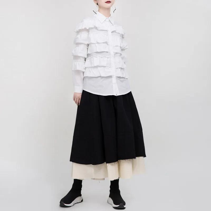 QPFJQD New Original Women Loose Tops Shirts Turn-down Collar 2020 Spring Fall Korean Fashion Ladies Ruffles Blouses Solid Color
QPFJQD New Original Women Loose Tops Shirts Turn-down Collar 2020 Spring Fall Korean Fashion Ladies Ruffles Blouses Solid Color