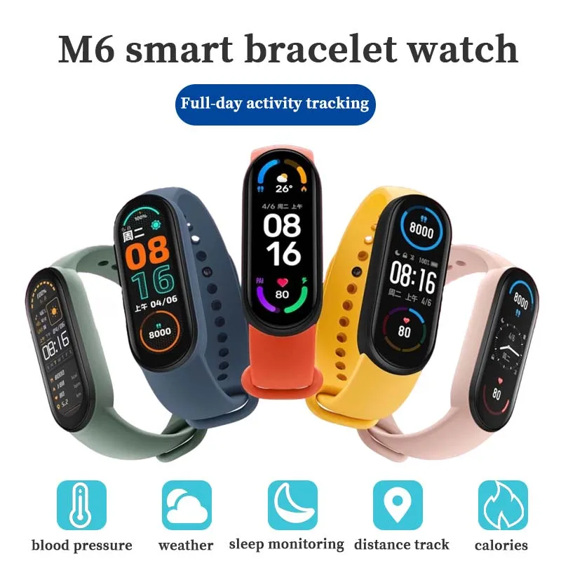 

Смарт-часы M6 спортивный фитнес-трекер Шагомер монитор пульса и артериального давления Bluetooth Смарт-браслет браслеты для женщин и мужчин