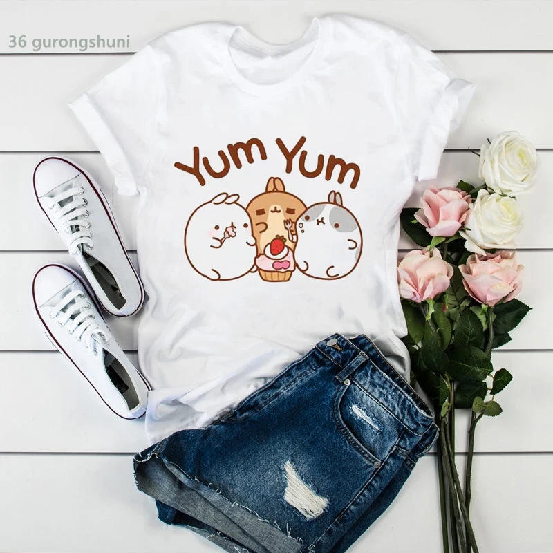 

newly tee shirt femme cute rabbit expression print women's t-shirt summer Harajuku kawaii t shirt femme casual Korean style tops