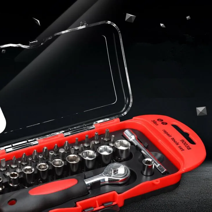 38pcs Multi-function Home Toolkit combination suit car-carried box handtool combination maintenance Auto repair tools 
38pcs Multi-function Home Toolkit combination suit car-carried box handtool combination maintenance Auto repair tools